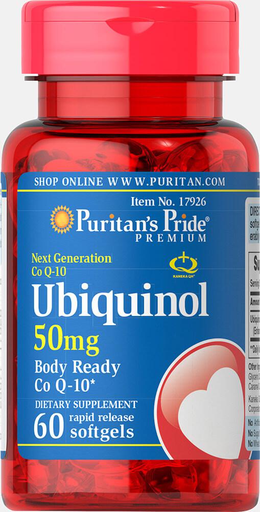 Убихинол, Ubiquinol 50 mg, Puritan's Pride, 60капсул