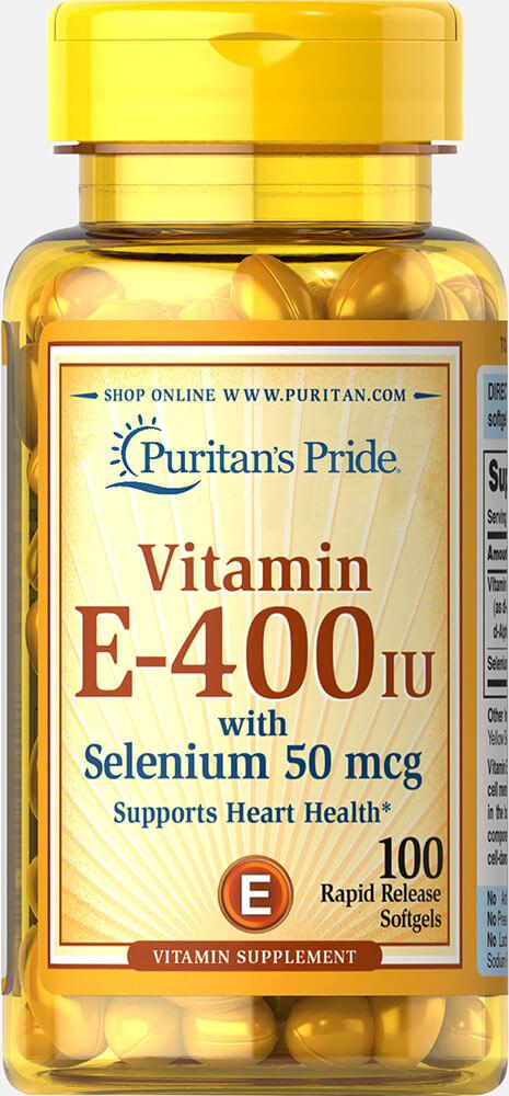 Вітамін Е з селеном, Vitamin E 400 IU with Selenium 50 mcg, Puritan's Pride, 100 капсул