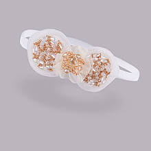 Пов'язка для дівчинки молочний бант з бісером TuTu арт. 3-002431, 46-52