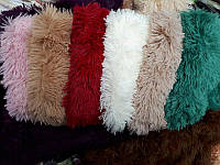 Меховые декоративные наволочки 50х50 с длинным ворсом травка мишки