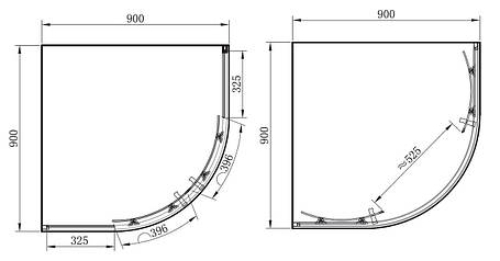 Напівкругла душова кабіна Primera FRAME SHQC51906 900х900х1900, фото 3