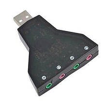 З ДЕФЕКТОМ Звукова юсб карта адаптер Virtual 7.1 Channel USB 3D Sound Card дельта, фото 2