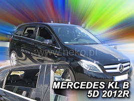 Дефлектори вікон (вітровики) Mercedes B-klasse W-246 2011 -> 5D 4шт (Heko)