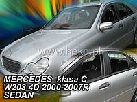 Дефлекторы окон (ветровики) Mercedes C-klasse 203 2000-2007 4D Sedan 4шт (Heko)