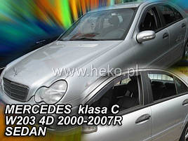 Дефлектори вікон (вітровики) Mercedes C-klasse 203 2000-2007 4D Sedan 4шт (Heko)