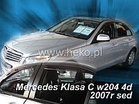 Дефлекторы окон (ветровики) Mercedes C-klasse 204 2007 -> 4D Sedan 4шт (Heko)
