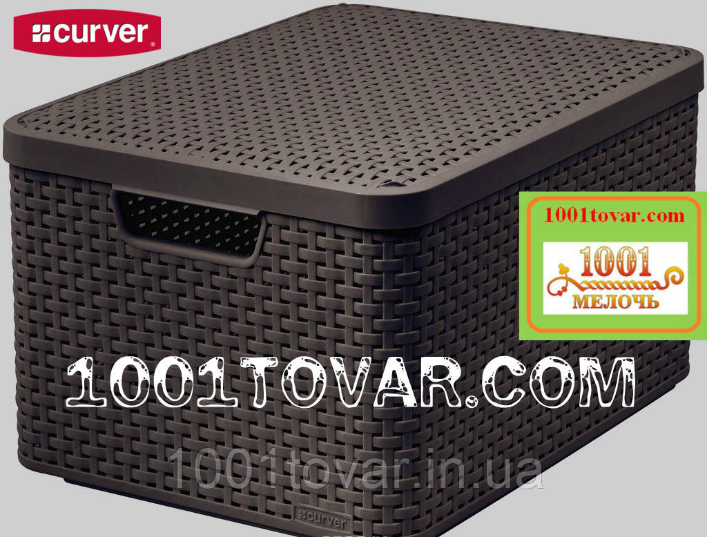 Кошик з кришкою Curver Rattan "Style" S коричнева, фото 1
