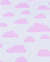 Тканина. Бавовна берий із рожевими хмарами. Отрез 50х40см