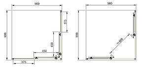 Квадратна душова кабіна Primera FRAME SHRG53906 900х900х1900, фото 4