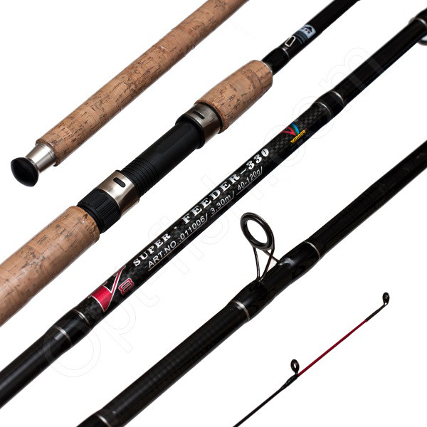 Фідерне вудлище шт3 Winner V8 Super Feeder im8 вугілля No011006 40-120g 3,3 м *, фото 1