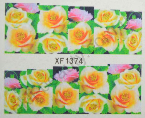 Водна наклейка для дизайну нігтів XF 1374, фото 1