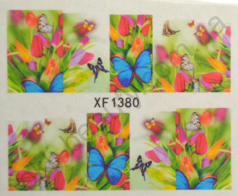 Водна наклейка для дизайну нігтів XF 1380, фото 1