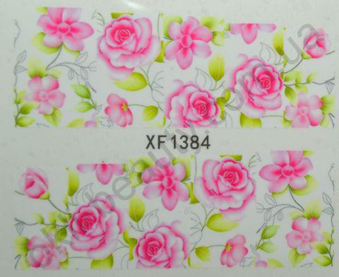 Водна наклейка для дизайну нігтів XF 1384, фото 1