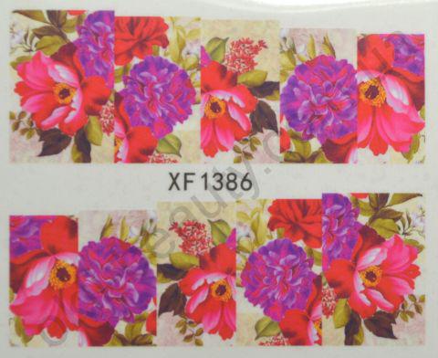 Водна наклейка для дизайну нігтів XF 1386, фото 1