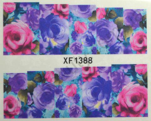 Водна наклейка для дизайну нігтів XF 1388, фото 1