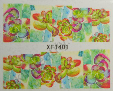 Водна наклейка для дизайну нігтів XF 1401, фото 1