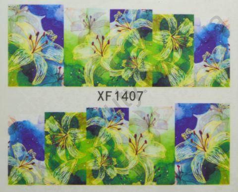 Водна наклейка для дизайну нігтів XF 1407, фото 1