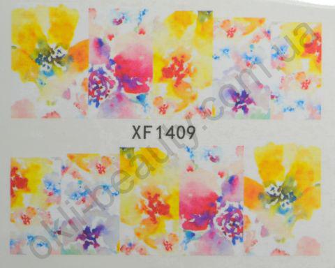 Водна наклейка для дизайну нігтів XF 1409, фото 1