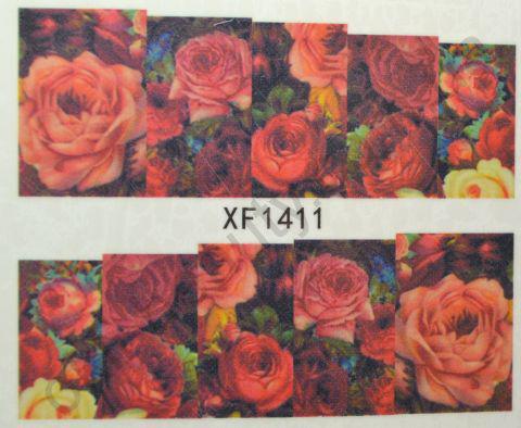 Водна наклейка для дизайну нігтів XF 1411, фото 1