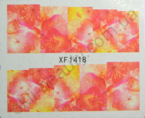 Водна наклейка для дизайну нігтів XF 1418, фото 1