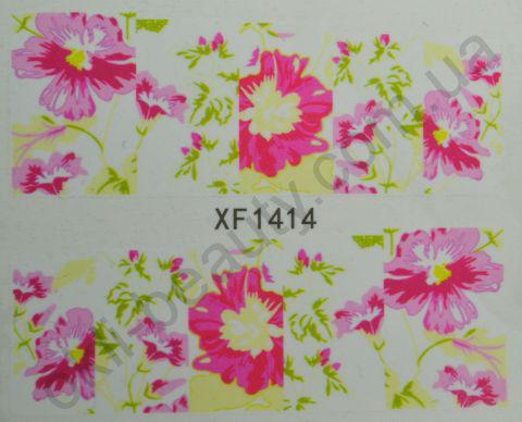 Водна наклейка для дизайну нігтів XF 1414, фото 1