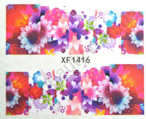 Водна наклейка для дизайну нігтів XF 1416, фото 1