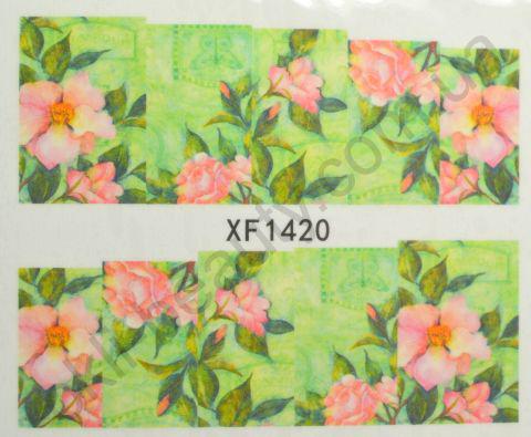 Водна наклейка для дизайну нігтів XF 1420, фото 1