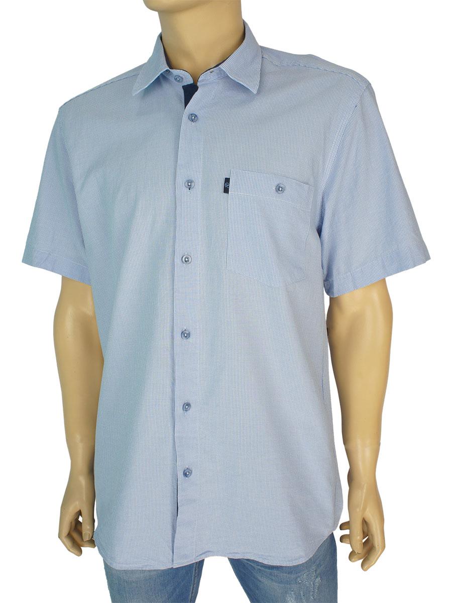 Чоловіча сорочка Negredo 0310 NKI 11 в дрібну блакитну клітинку, фото 1