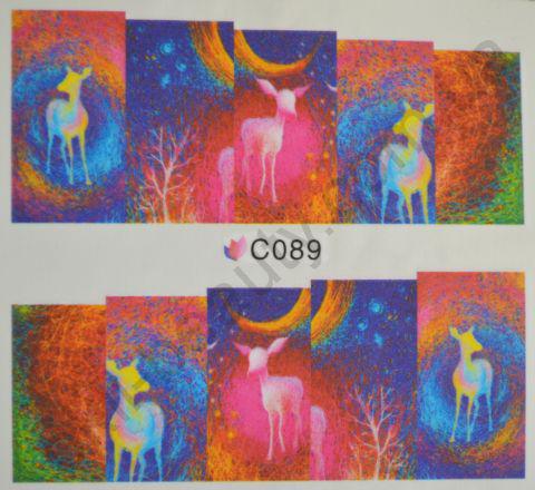 Водна наклейка для дизайну нігтів С089, фото 1