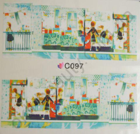 Водна наклейка для дизайну нігтів С097, фото 1