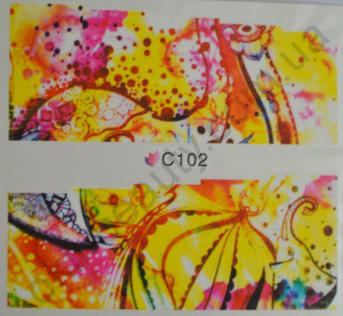 Водна наклейка для дизайну нігтів С102, фото 1