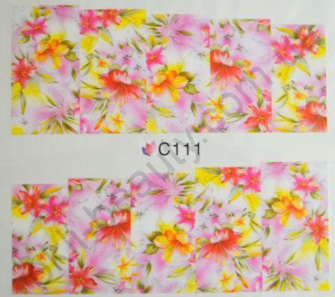 Водна наклейка для дизайну нігтів С111, фото 1