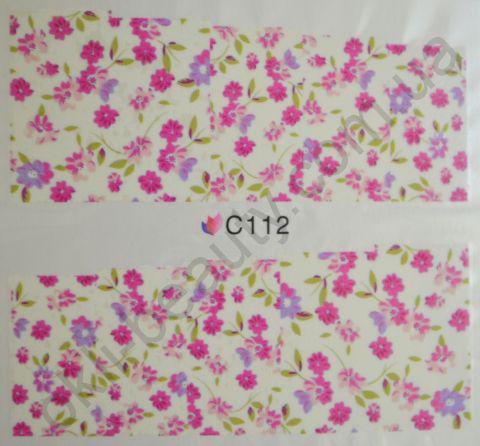 Водна наклейка для дизайну нігтів С112, фото 1