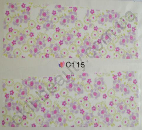 Водна наклейка для дизайну нігтів С115, фото 1