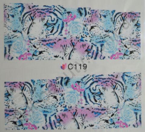 Водна наклейка для дизайну нігтів С119, фото 1