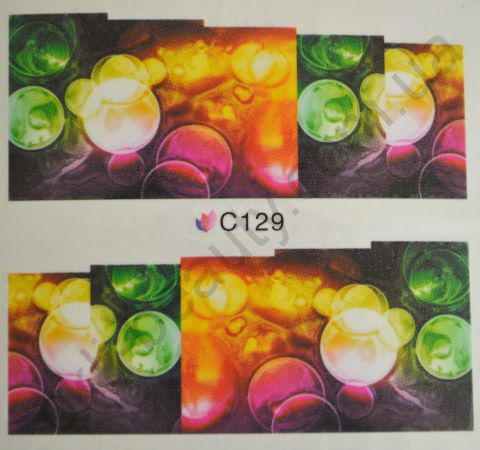 Водна наклейка для дизайну нігтів С129, фото 1