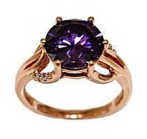 Каблучка XР. Позолота ЧВ. Камені: білий та бузковий циркон. Є: 17р