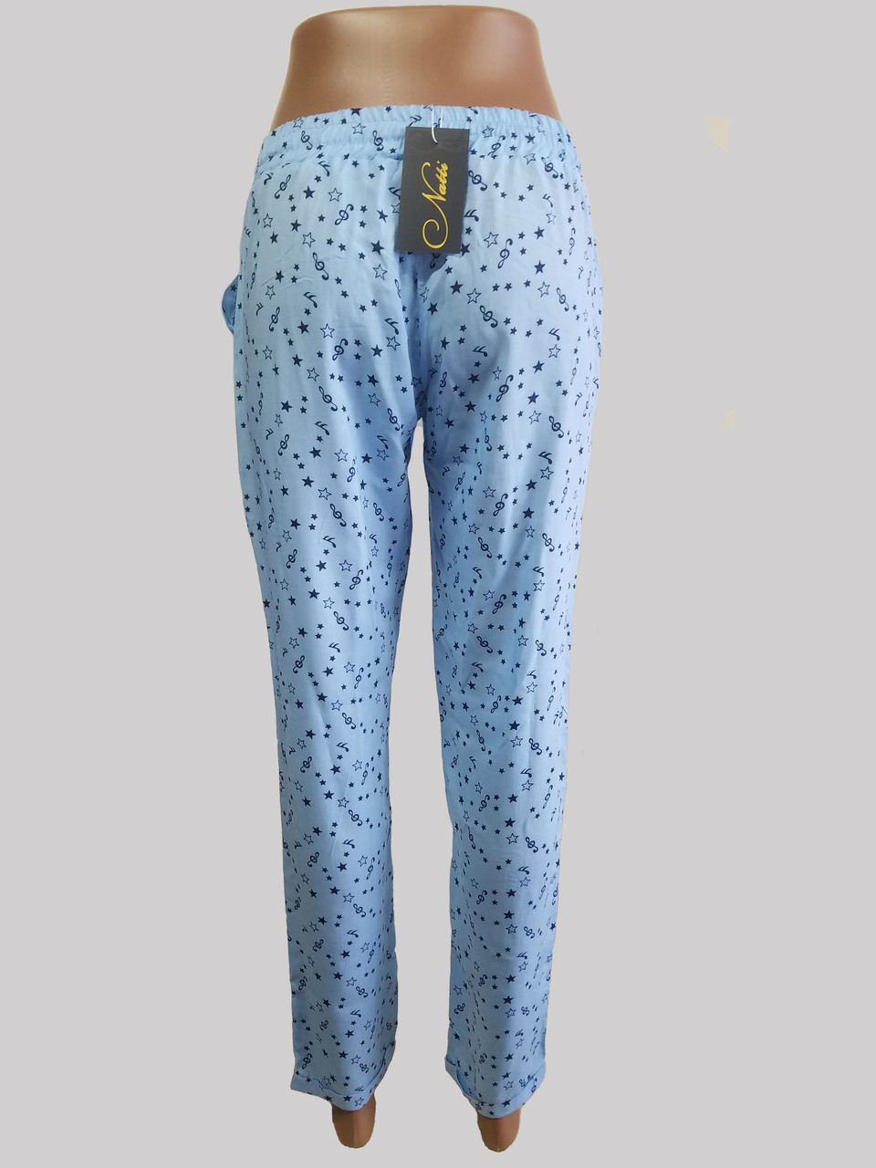 Летние женские брюки голубые зо свездами - фото 3 - id-p687858151