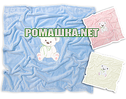 Дитячий 100х85 см плюшевий махровий плед одеялко м'який пухнастий Минки Minky в коляску для новонароджених