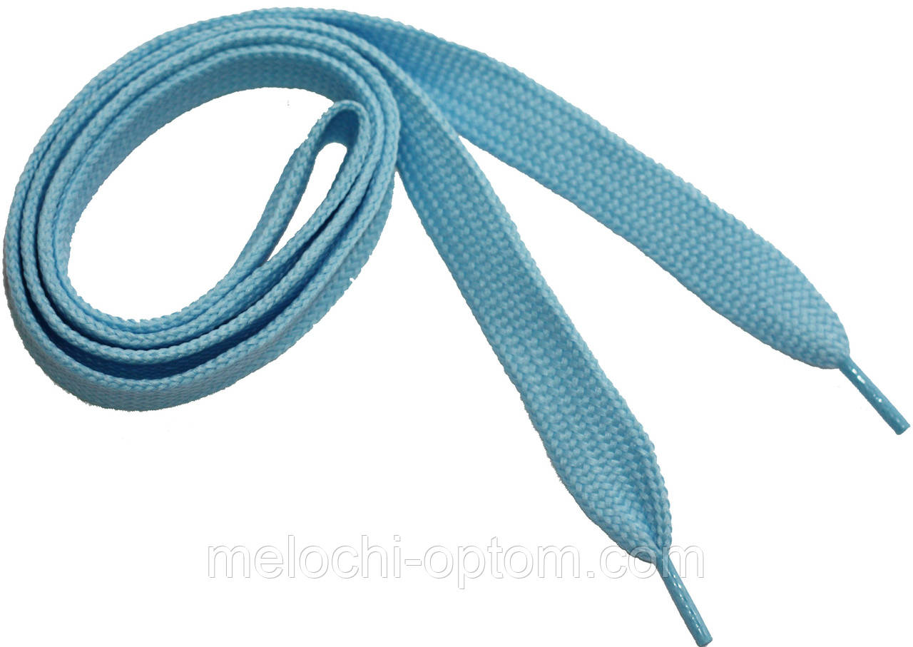Шнурки широкі 20мм/120см, Блакитний, шнурки для одягу оптом