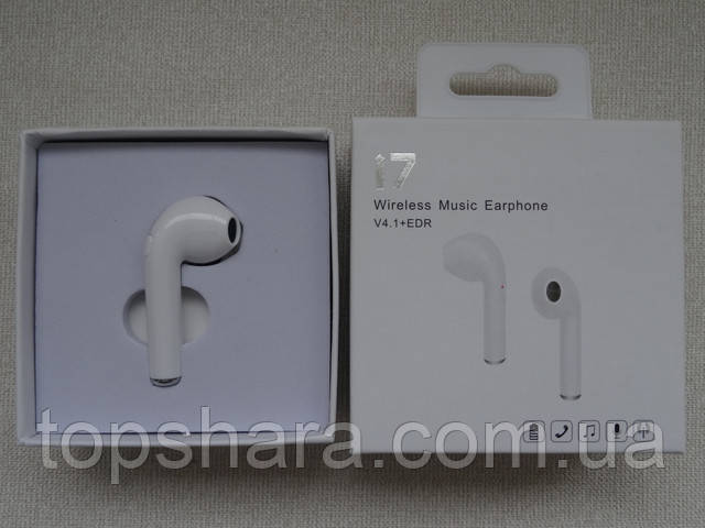 Беспроводная Bluetooth гарнитура I7 Wireless Music Earphone v 4.1 + EDR (один наушник)