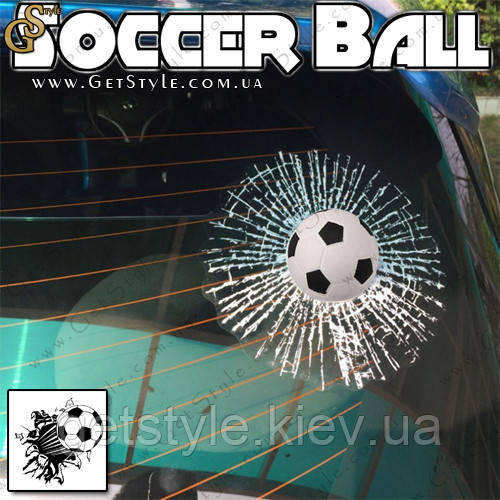 Наклейка на скло у формі м'яча для футболу Soccer Ball