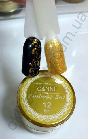 Гель-паста 3D Emboss Gel CANNI 012 (золото), 8 мл.