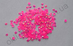 Стрази для дизайну нігтів голограмні (яскраво-рожеві) 1000 штук