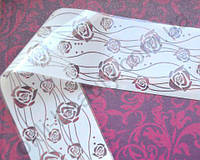 Фольга для дизайна ногтей, литья (переводная). Цвет: белые розы (Размер: 4см на 1 метр)