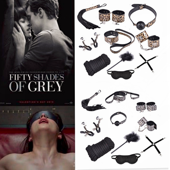 Леопардовий BDSM набір для рольових садово-мазо ігор 10 в 1. Фетиш
