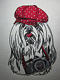Заготівки ВИШИТІ для пошиття або текстильного декору інтер'єру, рукоділля. Вишивка портрет "Собака", фото 3