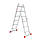 Драбина з алюмінію, багатофункціональна, трансформер, 4*3 сходинки, 3,70 м INTERTOOL LT-0030, фото 2