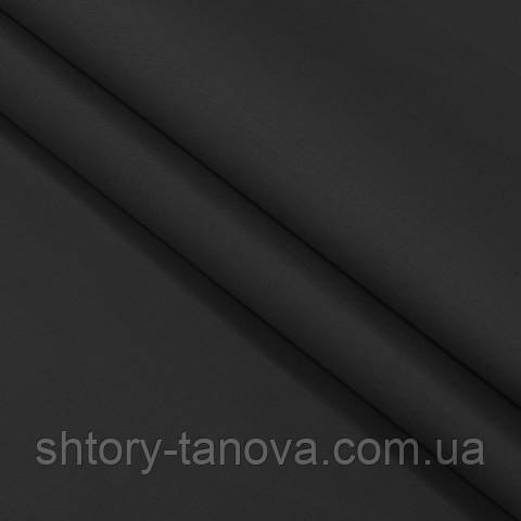 Декоративна тканина для штор, однотонна чорний, фото 1