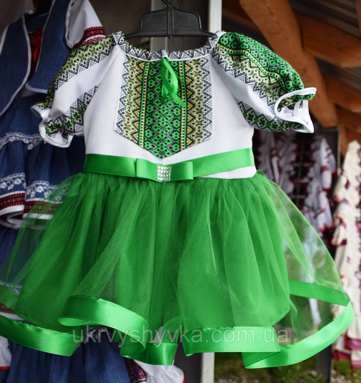 Плаття святкове "Ася" зелене